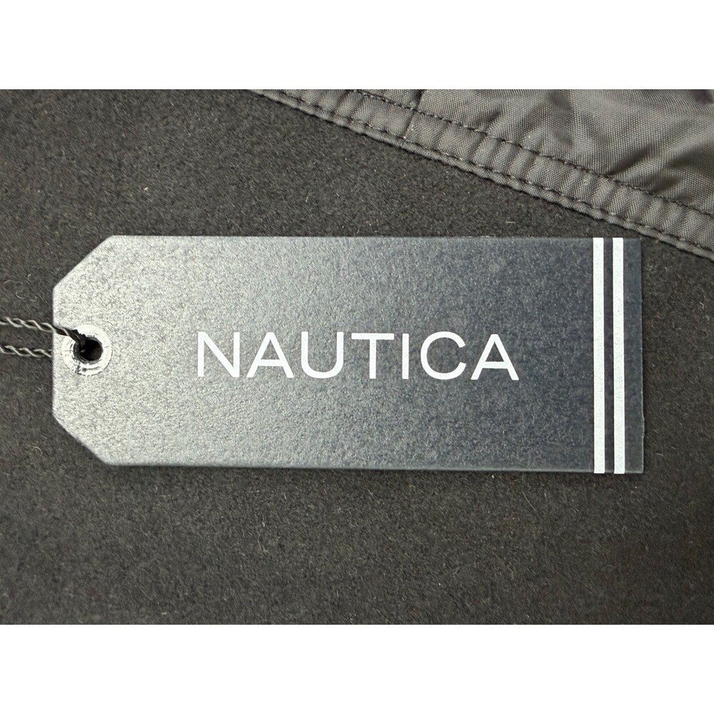 $395 NEW NAUTICA Mens 42L Black Soft Wool Modern Fit 38" Long OverCoat Jacket - Picture 3 of 10